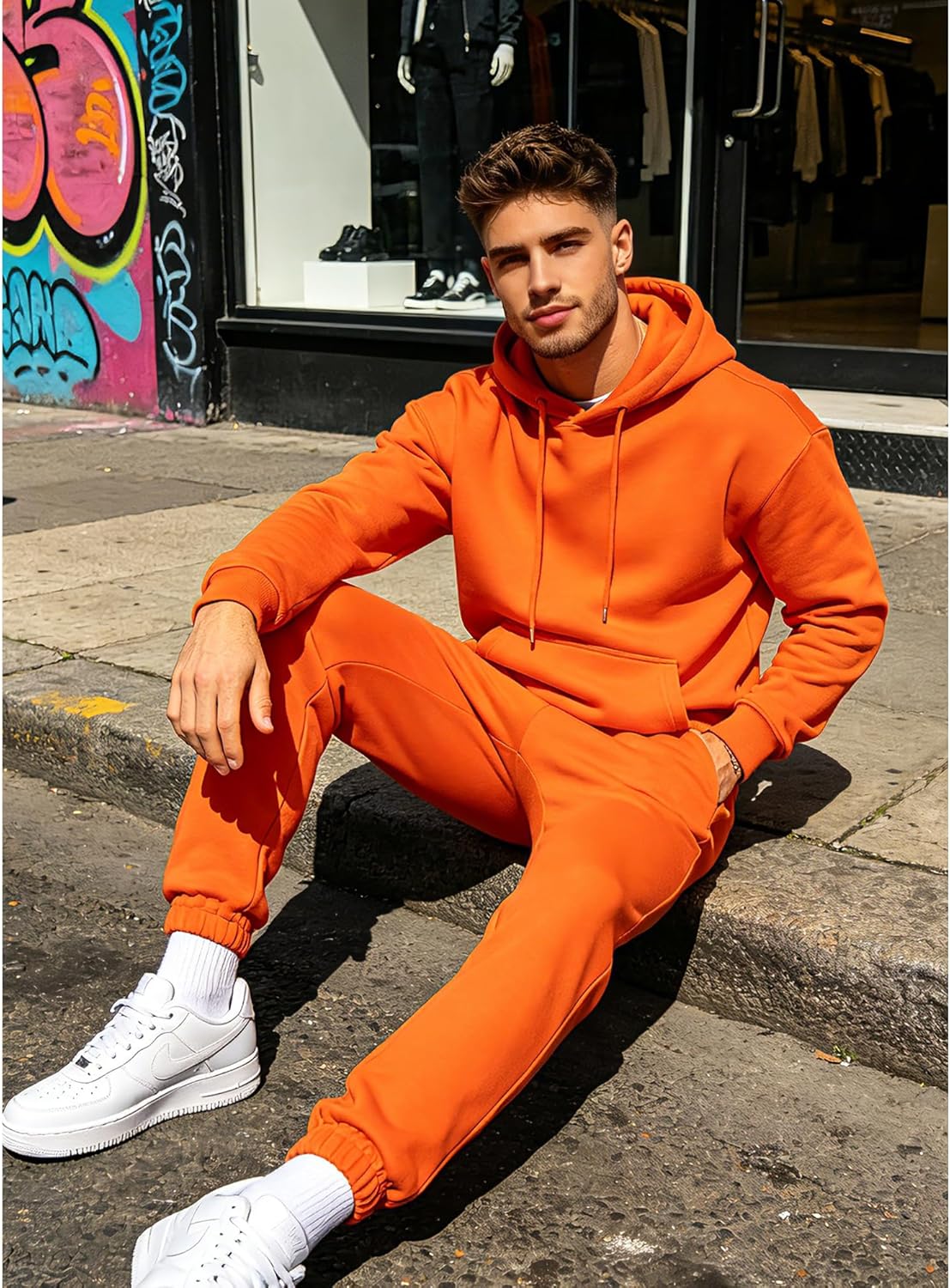 JIHUILAI Track Suits For Men 2 Piece Hoodies With Sweatpants Sets Casual Running Jogging Sport Suit Sets S-3XL