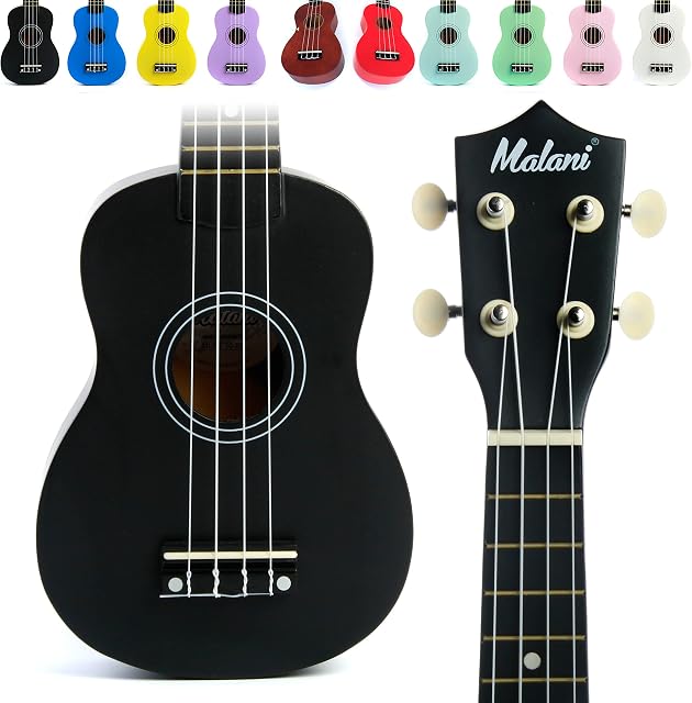 Black Ukulele - Ukeleles for Adults Beginners with Bag, Video Mini Course, 2750+ page downloadable Songs & Chord Kit - Kids Ukulele - Music Instruments for Kids - Musical Instruments for Adults