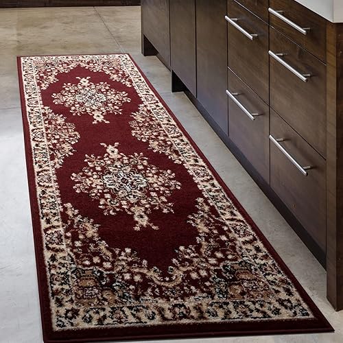 Miniatura 8 de Antep Rugs Alfombra oriental de 2 x 3 con medallón tradicional para interiores (beige crema, 2 pies x 3 pies) Beige,Azul marino,Negro -,Gris
