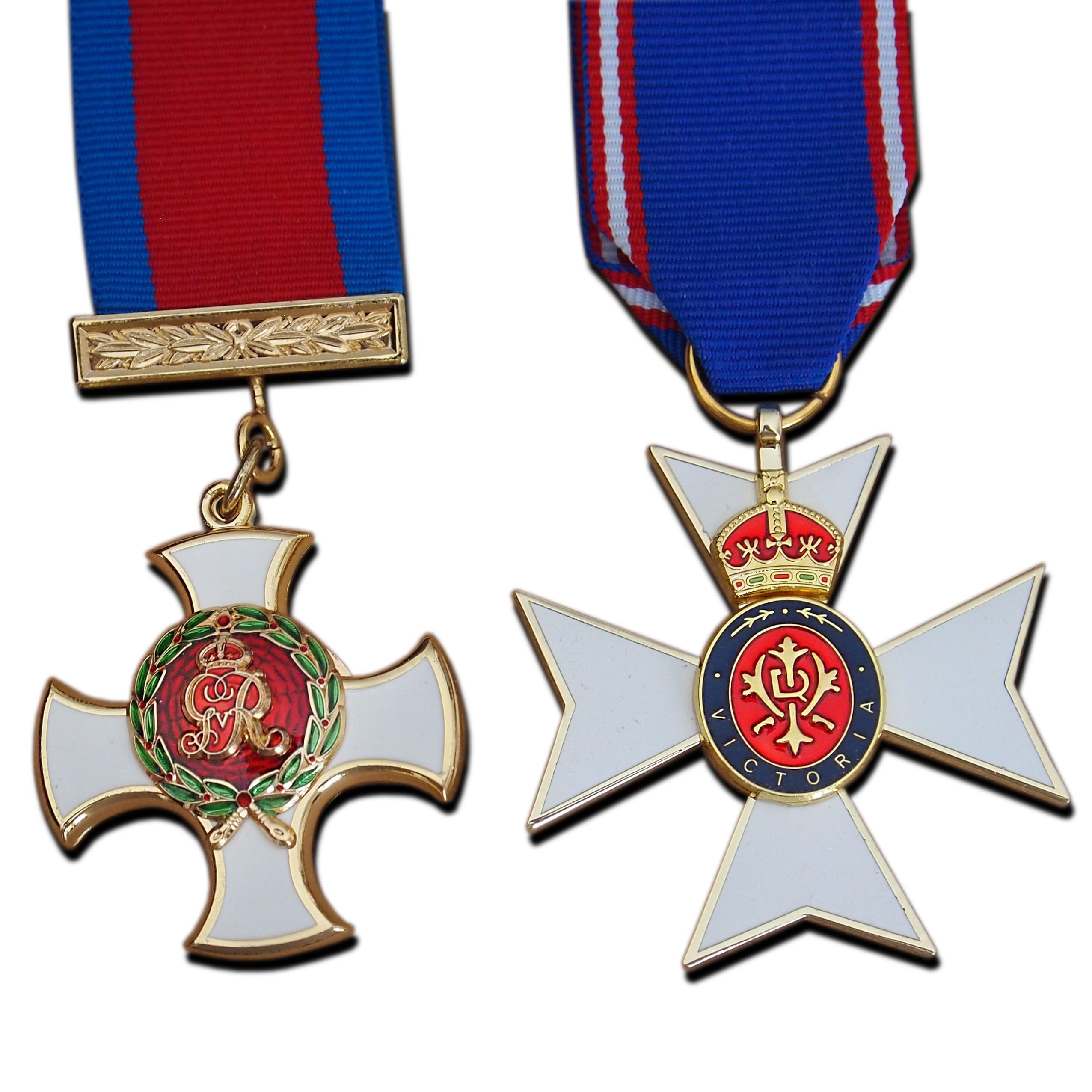 Trikoty Multicolour Royal Military Medal Set Distinguished Service Order Dso & Royal Victorian Order Cross Rvo Reproduction