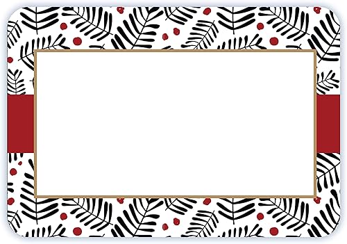 Avery Etiquetas de nombre a cuadros de pino y bayas rojas, etiquetas de regalo de Navidad, sin levantamiento, sin rizos, solo escritura a mano, 36