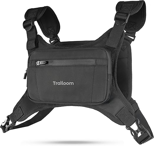 Running Chest Pack, Reflective Vest, Water Repellent, Phone Holder, Workout Bag for Runners, Cycling, Biking, EDC Pouch, Jogging Carrier, Hidden Pocket, Men & Women, Lightweight