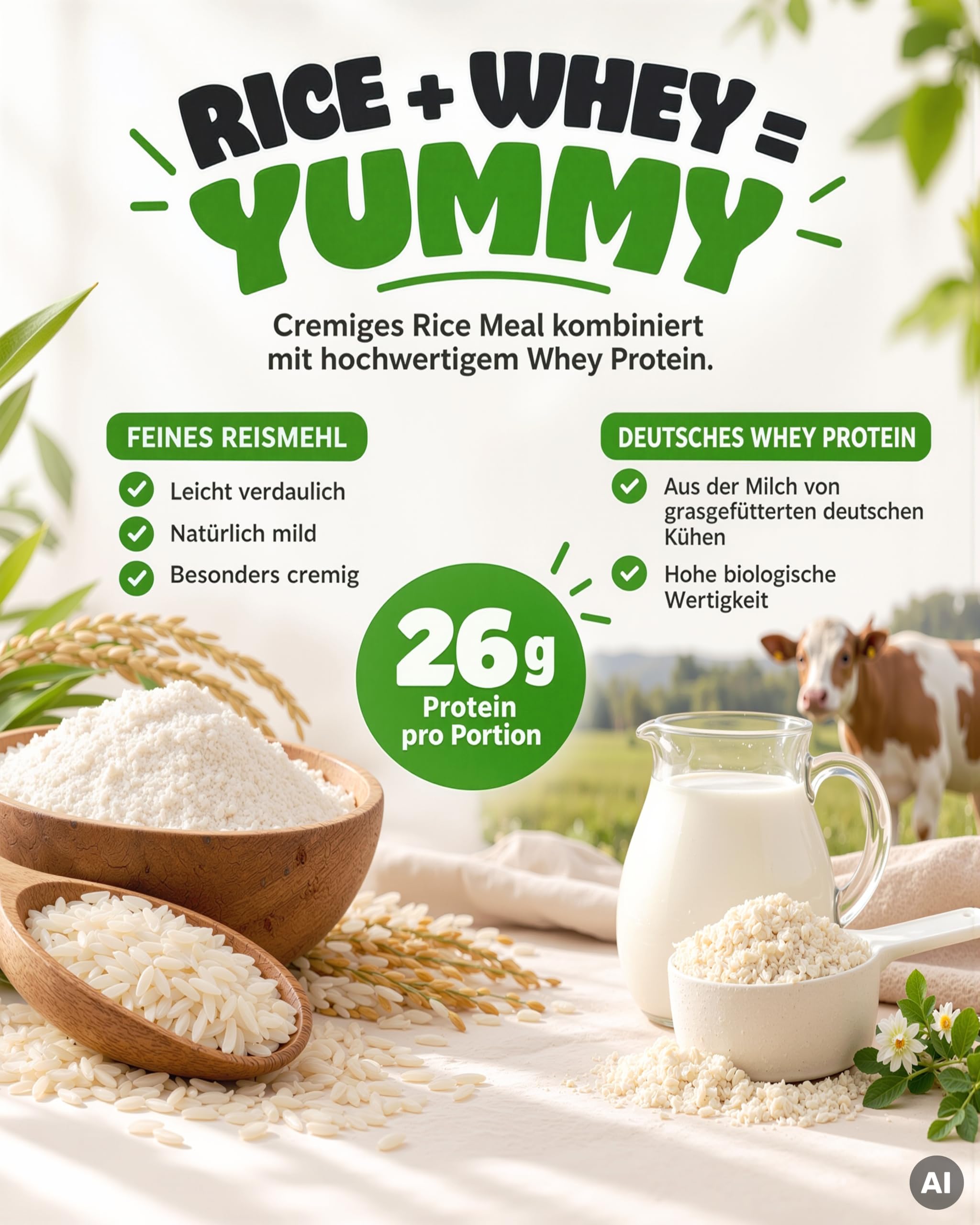 vit4ever High Protein Rice Meal Cinnamon Cereal mit echten Cereal Chunks