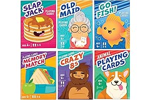 LotFancy Card Games Deck for Kids - Classic Card Games GoFish, OldMaid,...