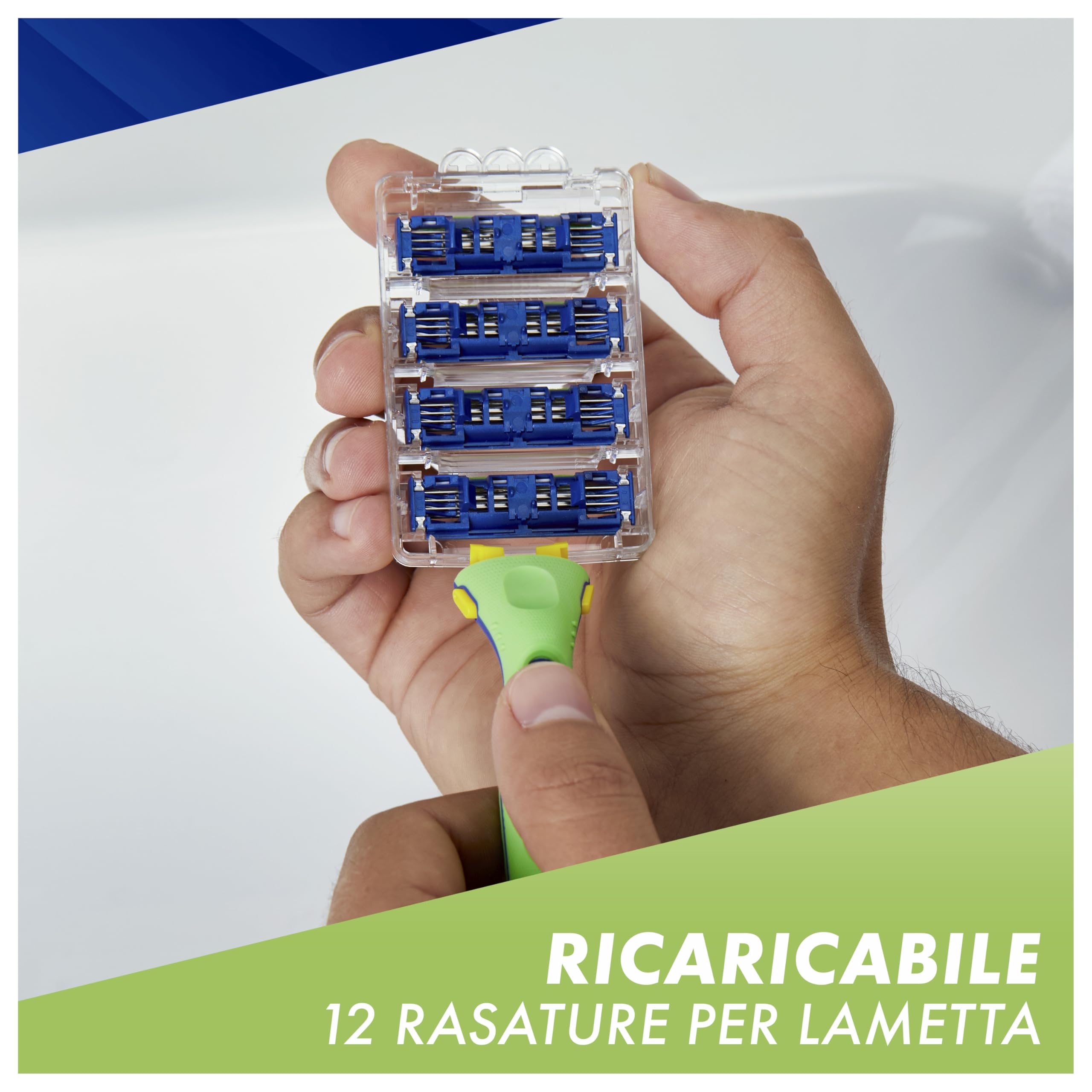 Gillette Sensor 3+ Sensitive Rasoio Da Uomo Con Testina Oscillante A 40° E 3 Lame Delicate Sulla Pelle, 1 Manico Ergonomico + 9 Lamette Di Ricambio