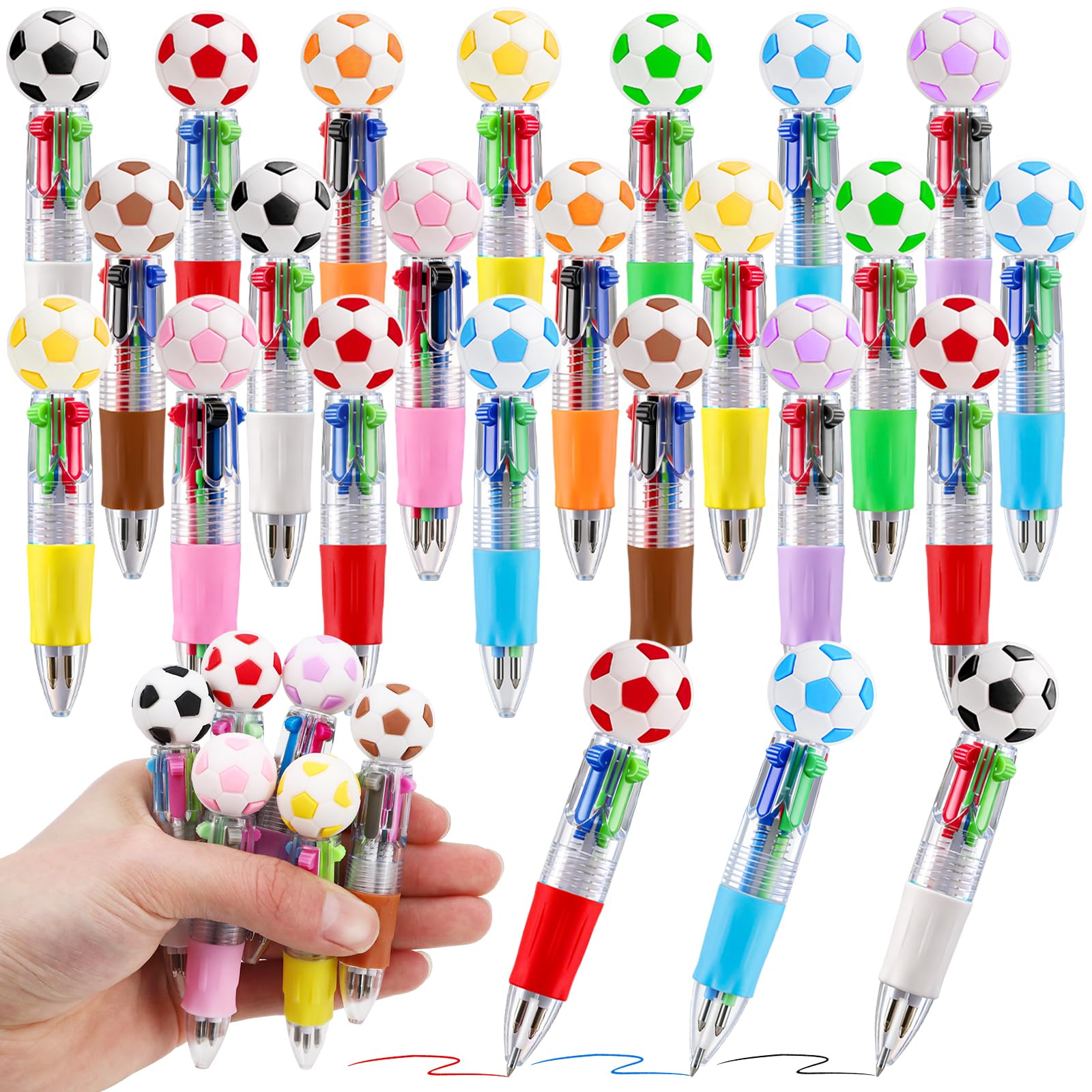 Photo 1 of SZCECHRE Soccer Party Favor Pens - 24 Pack Multicolor Mini Pens