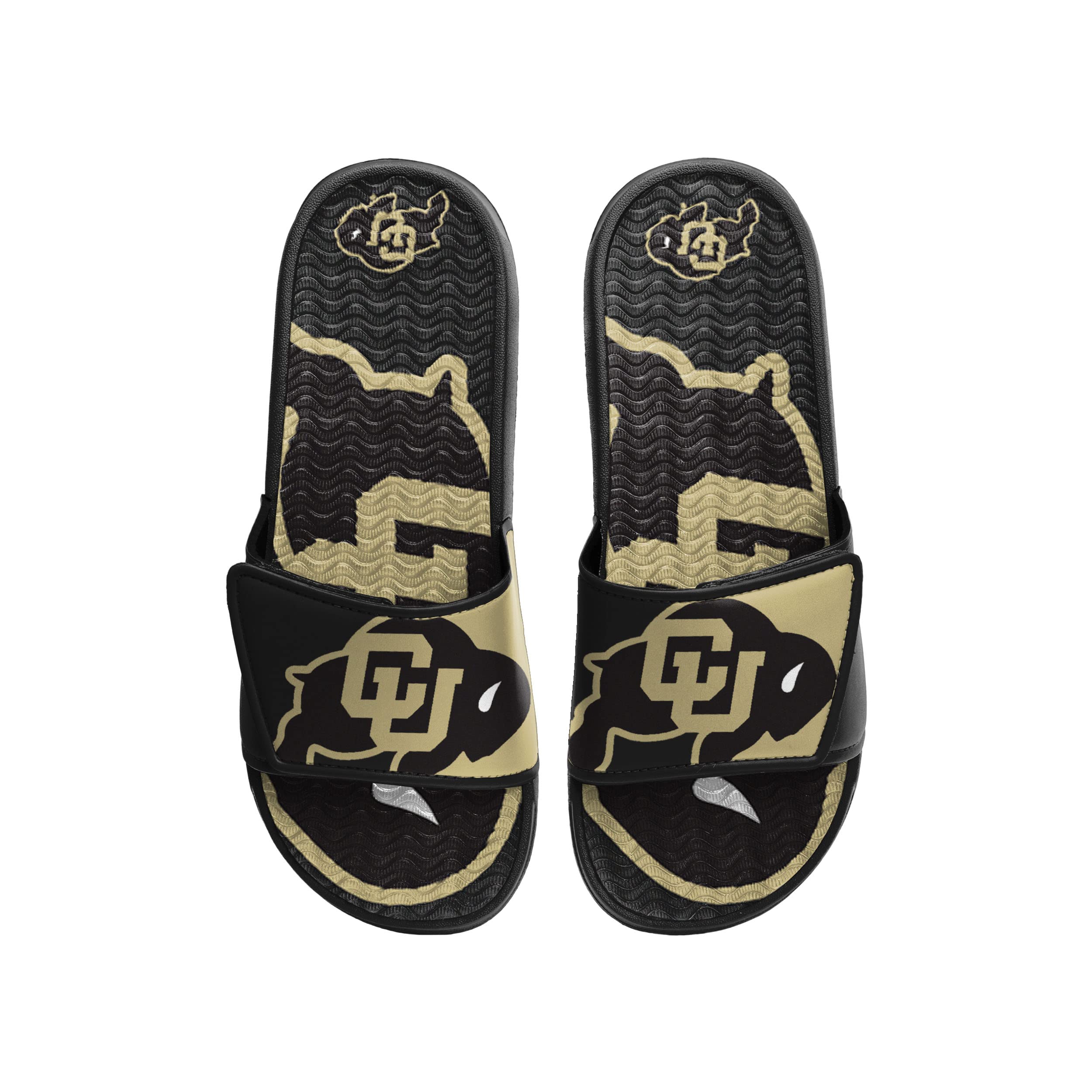 FOCO Colorado Buffaloes NCAA Mens Colorblock Big Logo Gel Slide - XL
