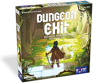 Huch! Dungeon Exit, with Magnetic Laying Plates, Exciting Dungeon Adventure, Tile Game with Increasing Challenges, for 1-2 Players from 6 Years