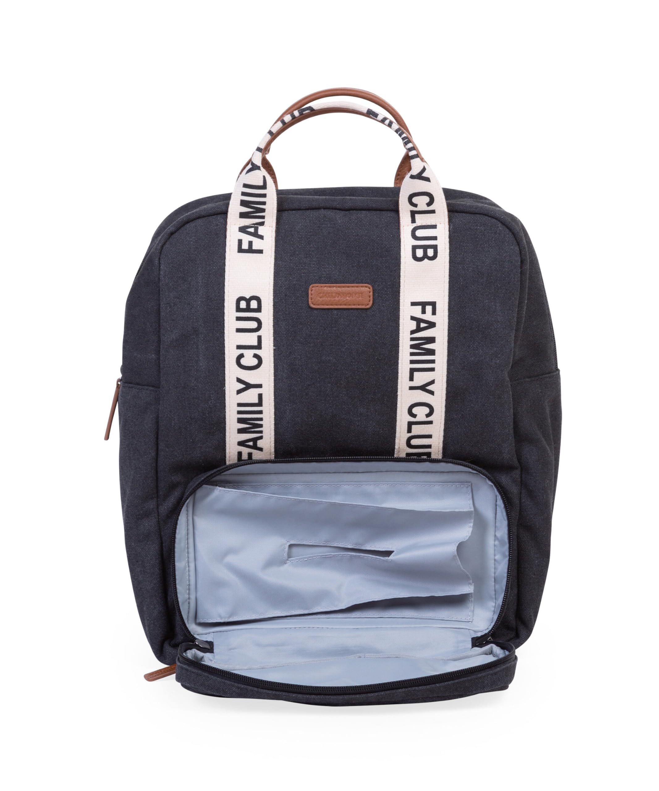 CHILDHOME, Plecak Family Bag Club, duża pojemność, wielofunkcyjny, mata do przewijania w zestawie, 11 przegródek, izolowane kieszenie, walizka na kółkach, wieszak na wózek, 20,5 l, czarny