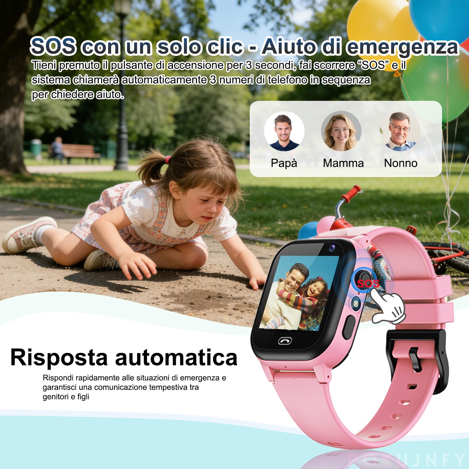 Smartwatch Bambini GPS Chiama Telefono SOS Contatti Chat Sveglia