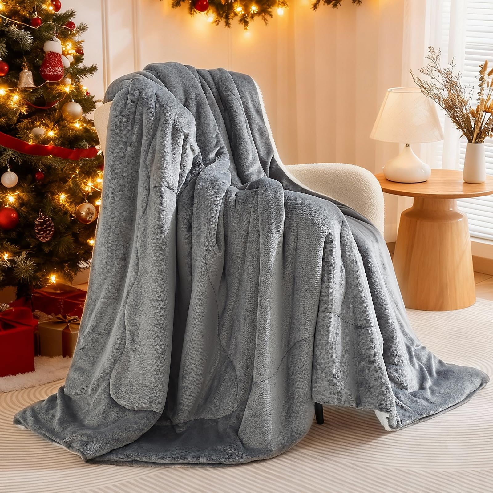 OMERAI Manta Forro Polar Sherpa 220x240cm Suave Calida Mullida Gruesa