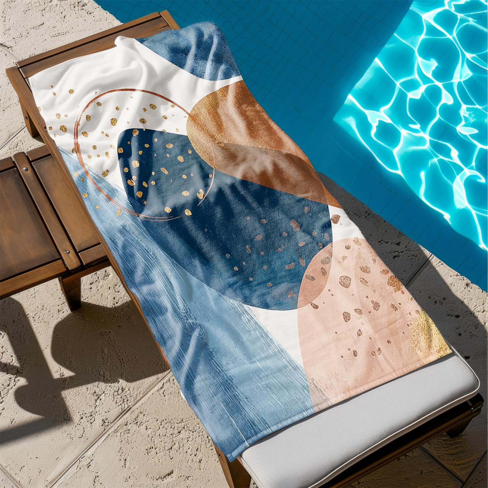 Générique Serviette de Plage 90X180 Graffiti Bleu Foncé Brun