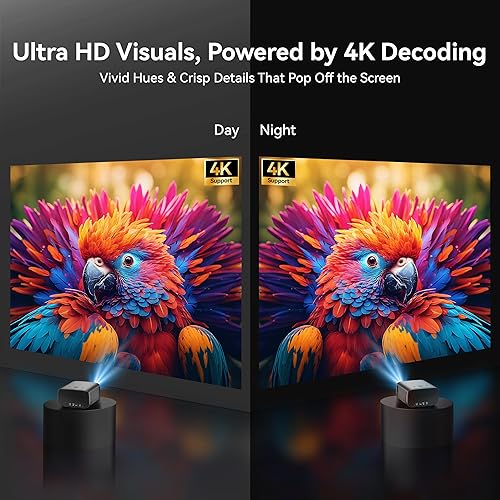 Miniatura 3 de 【Compatible con 1200 ANSI/4K/licencia de Netflix】Proyector inteligente con WiFi y Bluetooth, cine en casa con enfoque automático AI y Keystone,