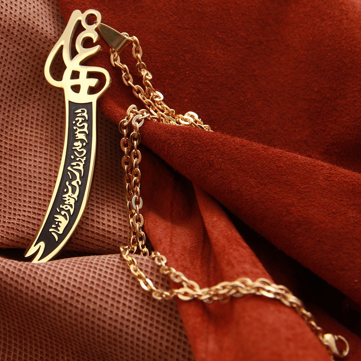 Imam ali sword necklace gold Clearance