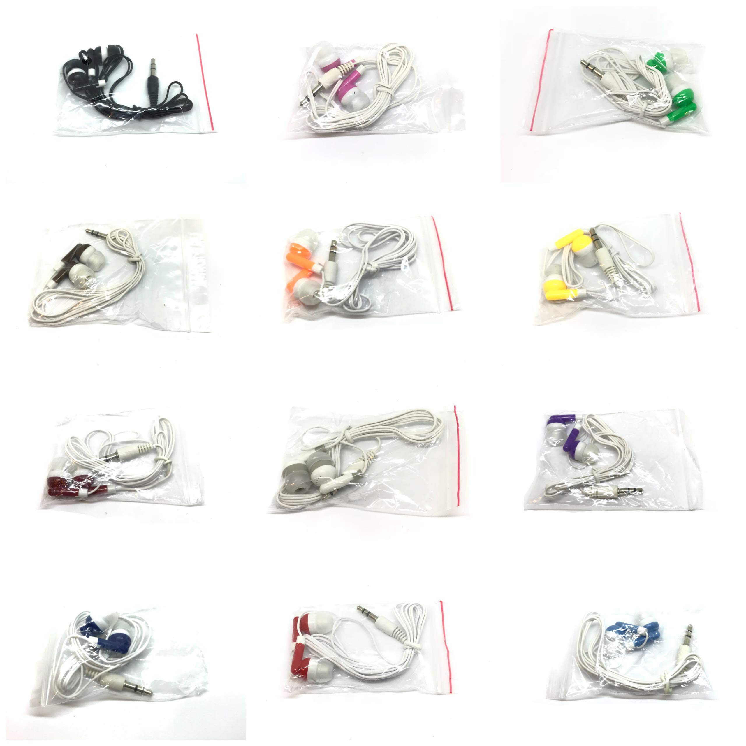 TFD Supplies Wholesale - Auriculares a Granel, Paquete de 50 Unidades en Caja de Almacenamiento, Colores Mezclados