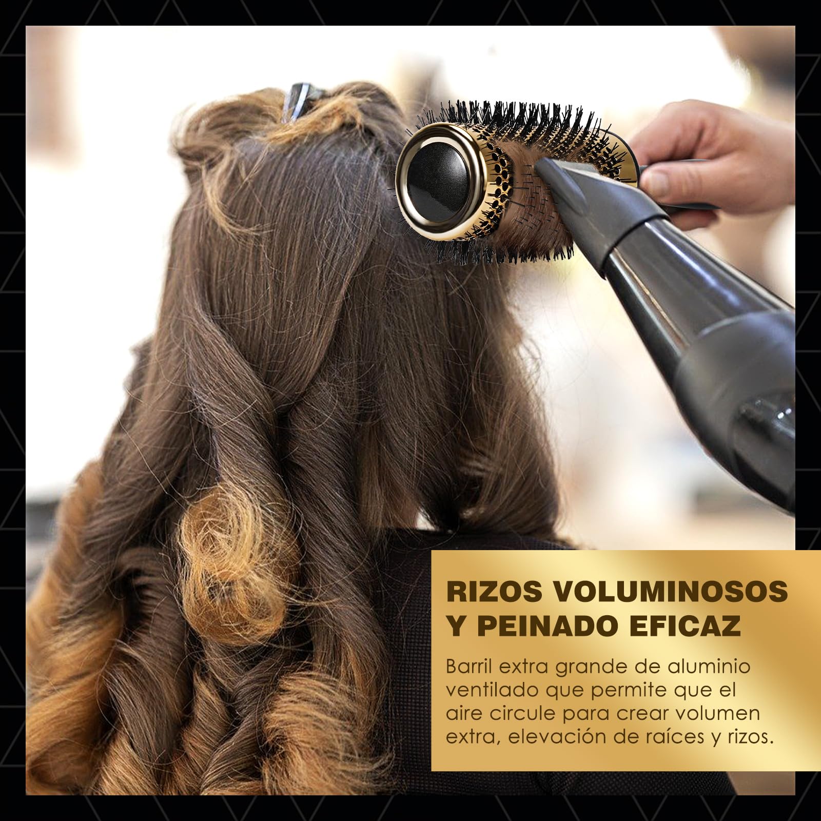 Cepillo Redondo - SHINLEA Cepillo para el Pelo Rizado Cepillo Desenredante para Mujeres, 53MM Cepillo Para Secar el Cabello con Secador Para Peinar, Alisar y dar Brillo