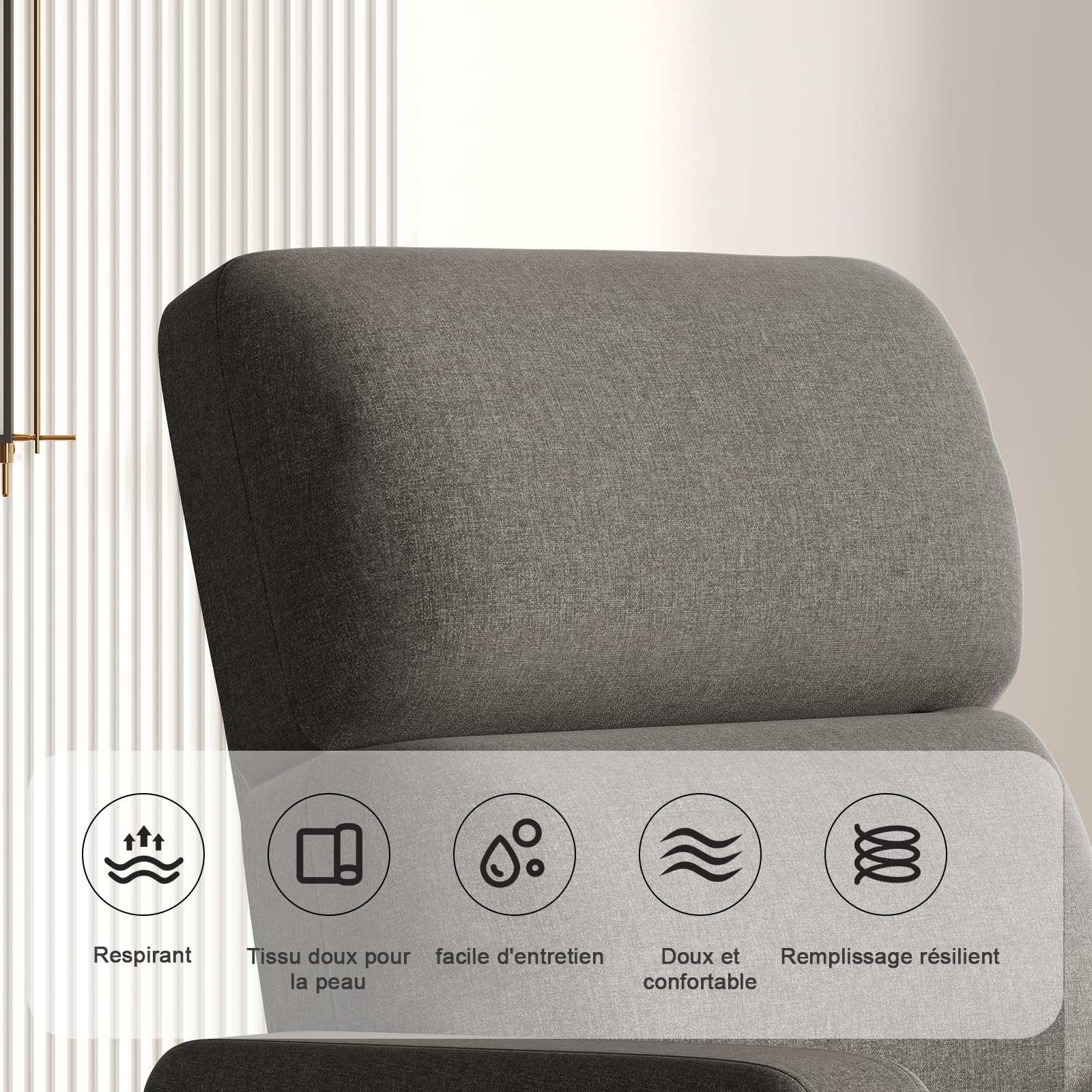 Devoko Fauteuil de Relaxation, Fauteuil Relax Électrique avec Dossier Réglable et Repose-Pieds Extensible, Fauteuil Inclinable pour Chambre, Salon et Home cinéma, télécommande