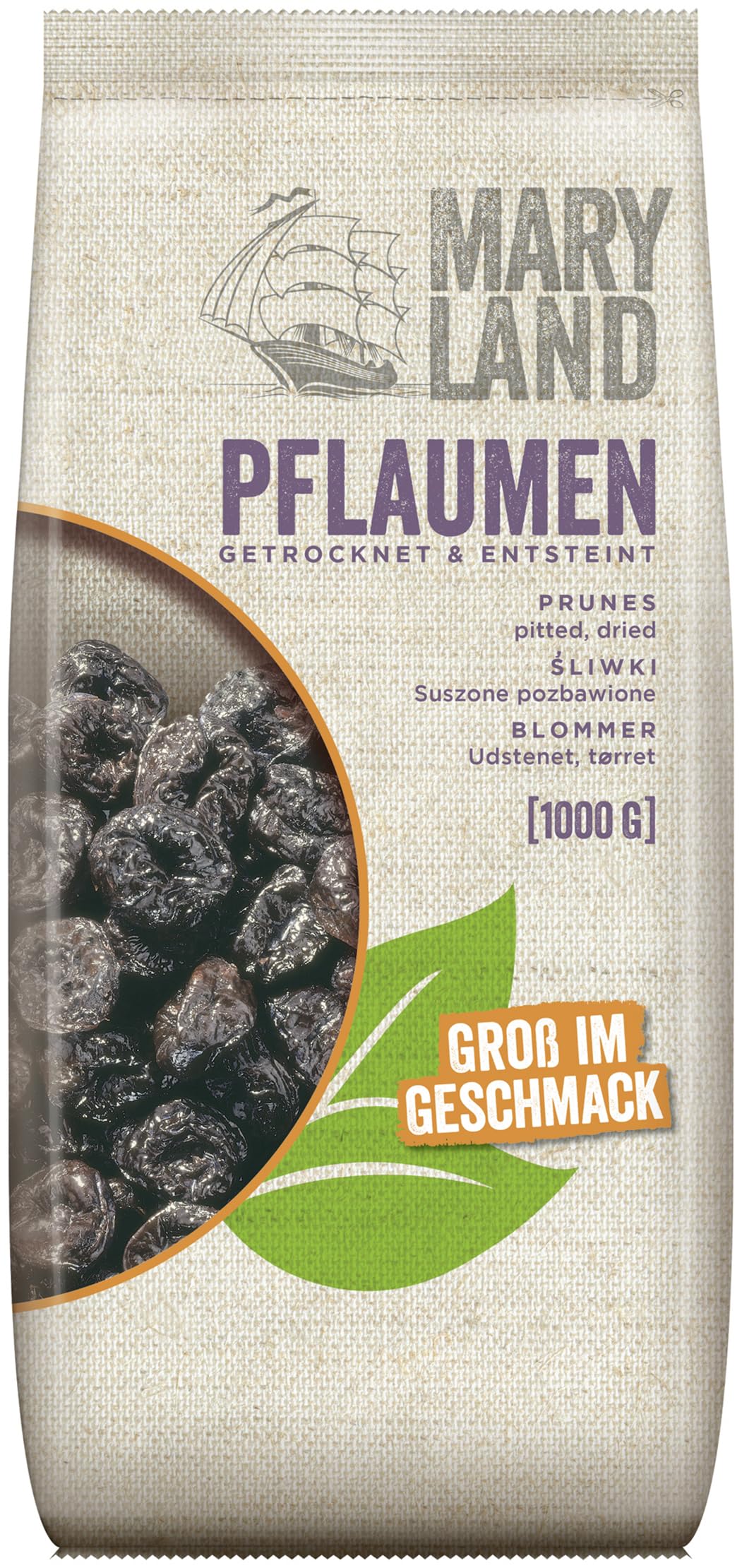 Maryland Pflaumen 1000g Vorratspackung 4er Pack – Pflaumen vegan, fruchtig süß– Im Vorratspack genießen (4 x 1000g)