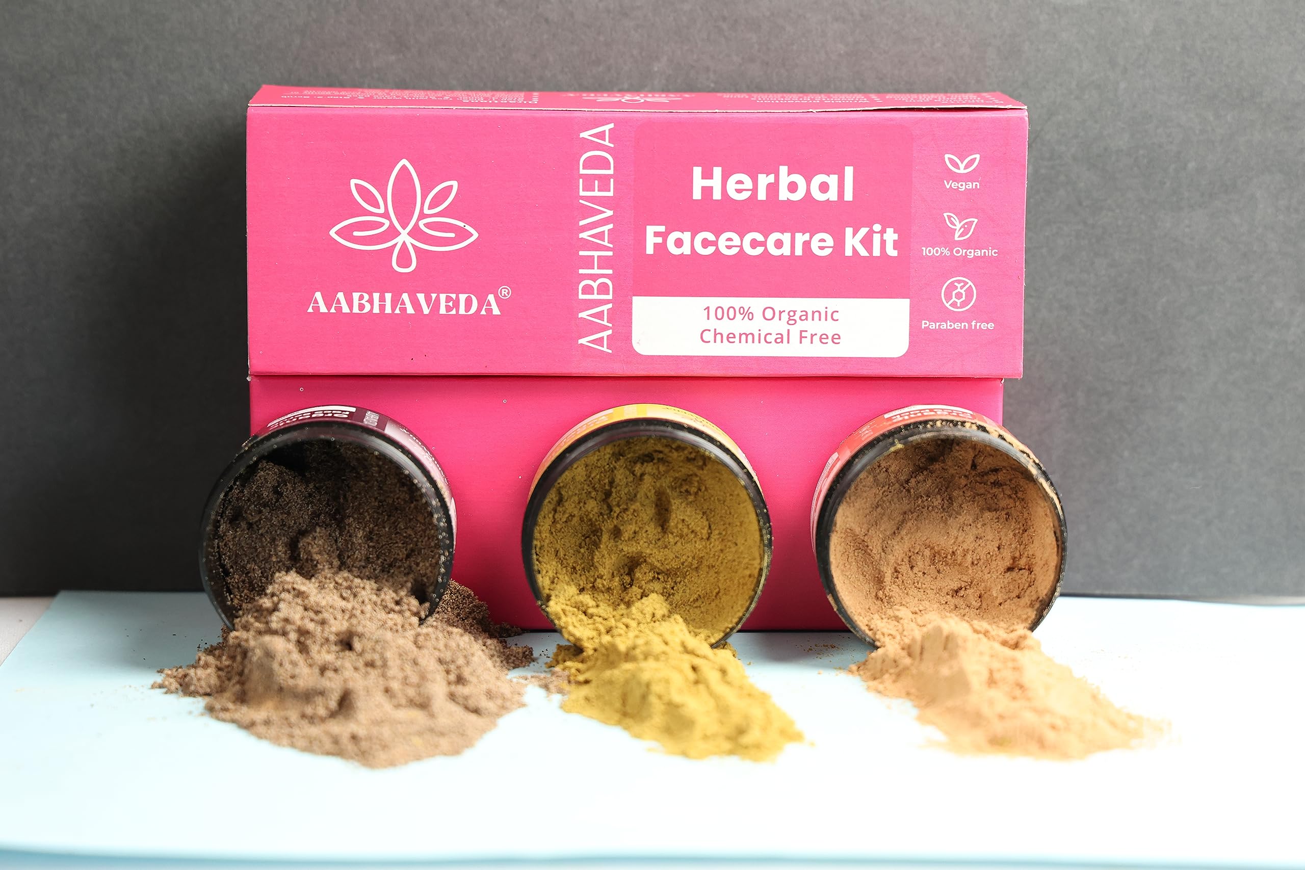 AabhaVeda Herbal Facecare Kit - Rejuvenate | Nourish | Transform | Organic Scrub | Toner | Face Pack 2