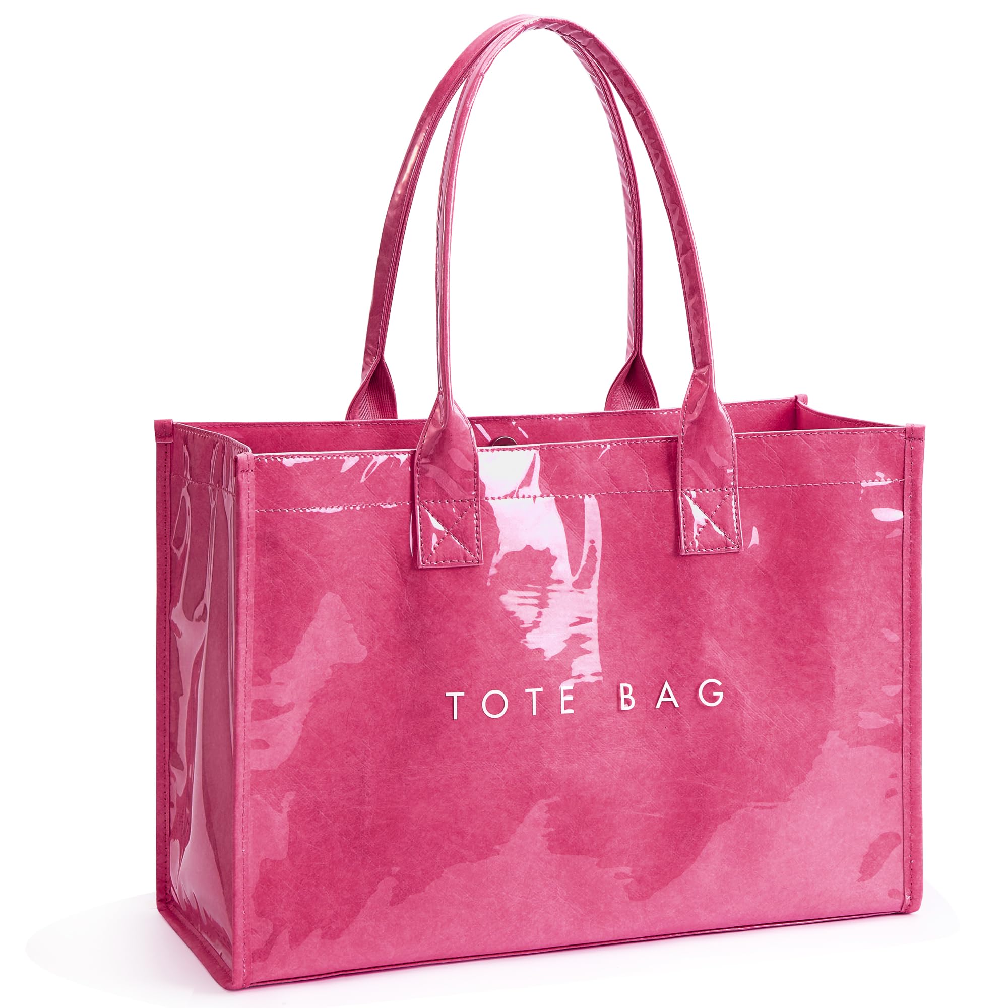 KALIDI FANCY FOREST KALIDI PVC Tote Bag Women’s Kraft Paper Work Handbags Purses with Top Handle
