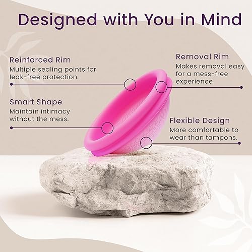 Miniatura 5 de Ecoblossom Disco menstrual reutilizable  Copa menstrual grande  Disco de período suave para mujeres diseñado con vaso de silicona flexible de grado