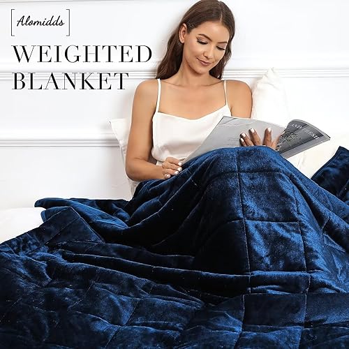 Miniatura 3 de Alomidds Tamaño Twin de 12 libras, Manta con Peso para Adultos, Sherpa Esponjosa y Cálida y Franela Suave y Acogedora, Manta Gruesa y Pesada Ideal