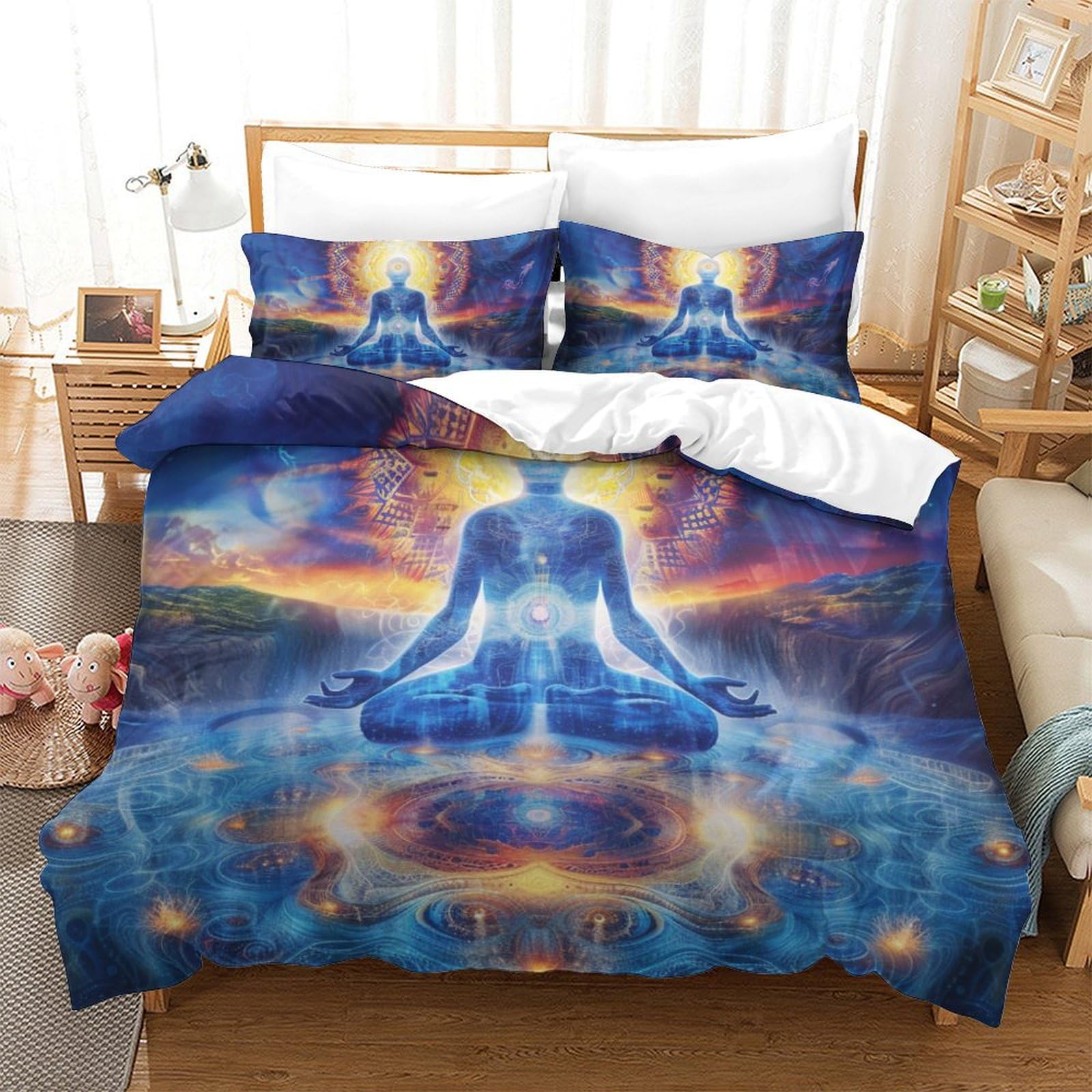 Housse de couette 260x220 Bouddha en microfibre premium de qualité supérieure