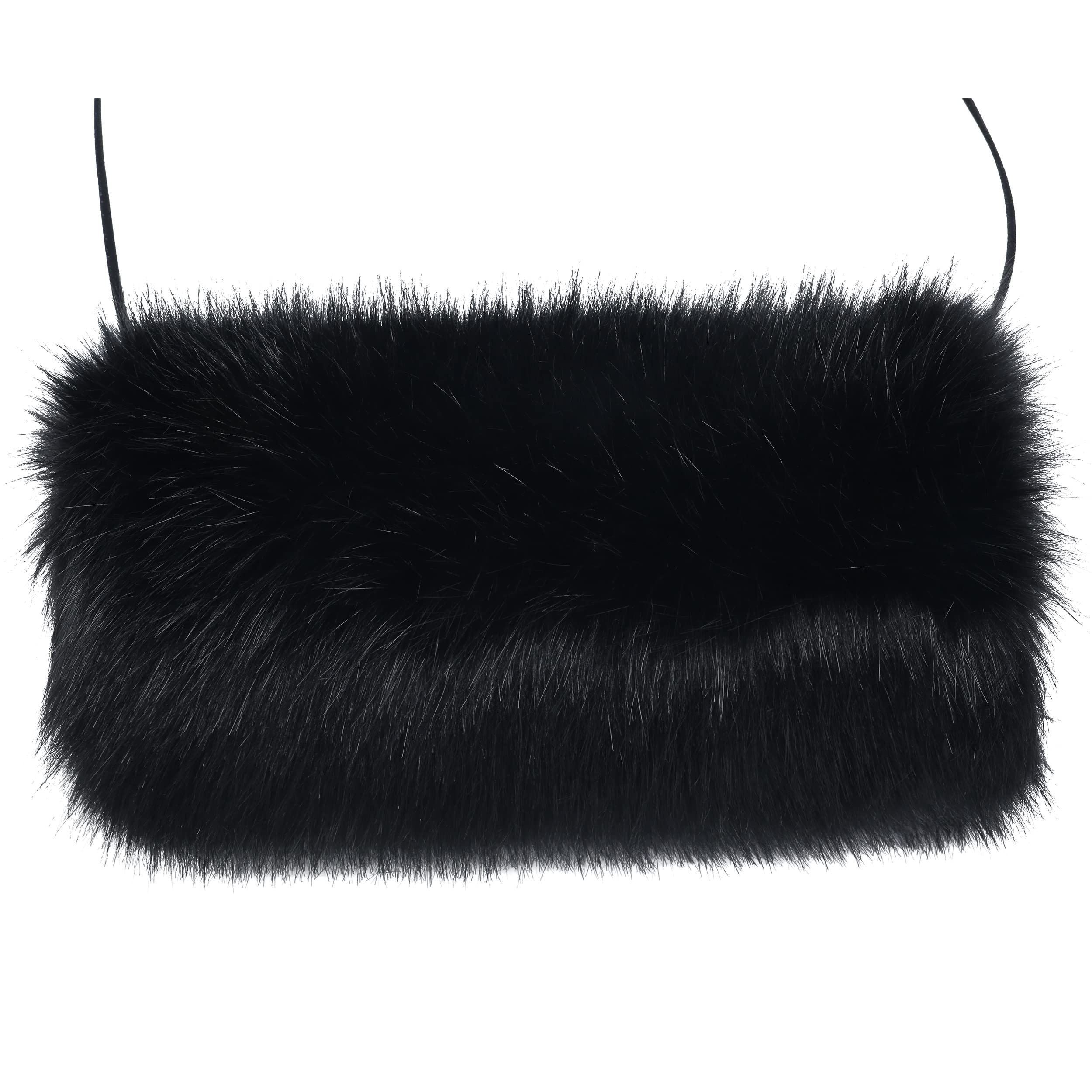 LA CARRIE Faux Fur Hand Muffs Women Winter Warmer Fuzzy Pouch Furry Plush Muffler Wedding Girl Kids Elegant Luxury Chic