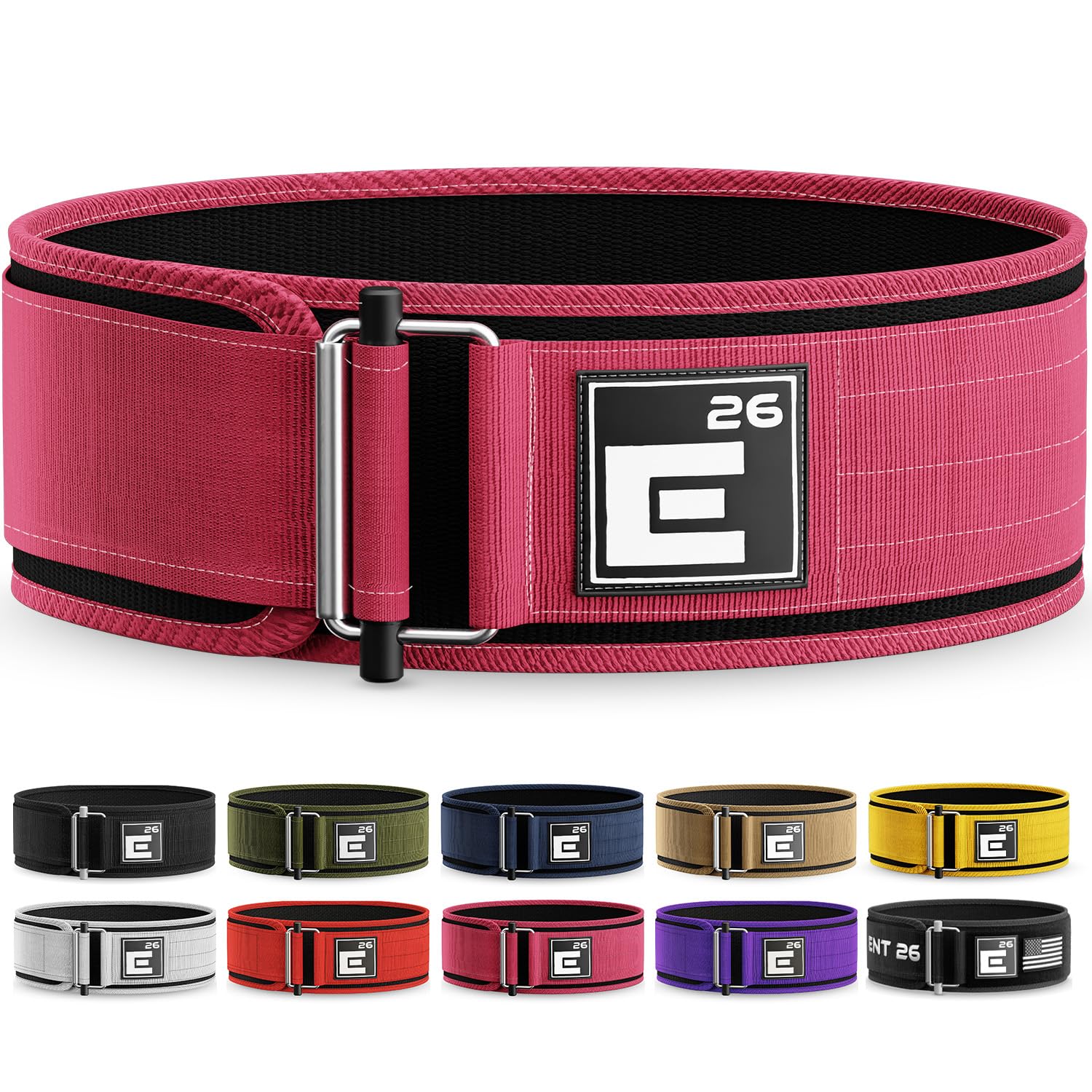 Element 26 Self-Locking Weight Lifting Belt - Premium Weightlifting Belt for Serious Functional Fitness and Olympic Lifting Athletes - Lifting Support