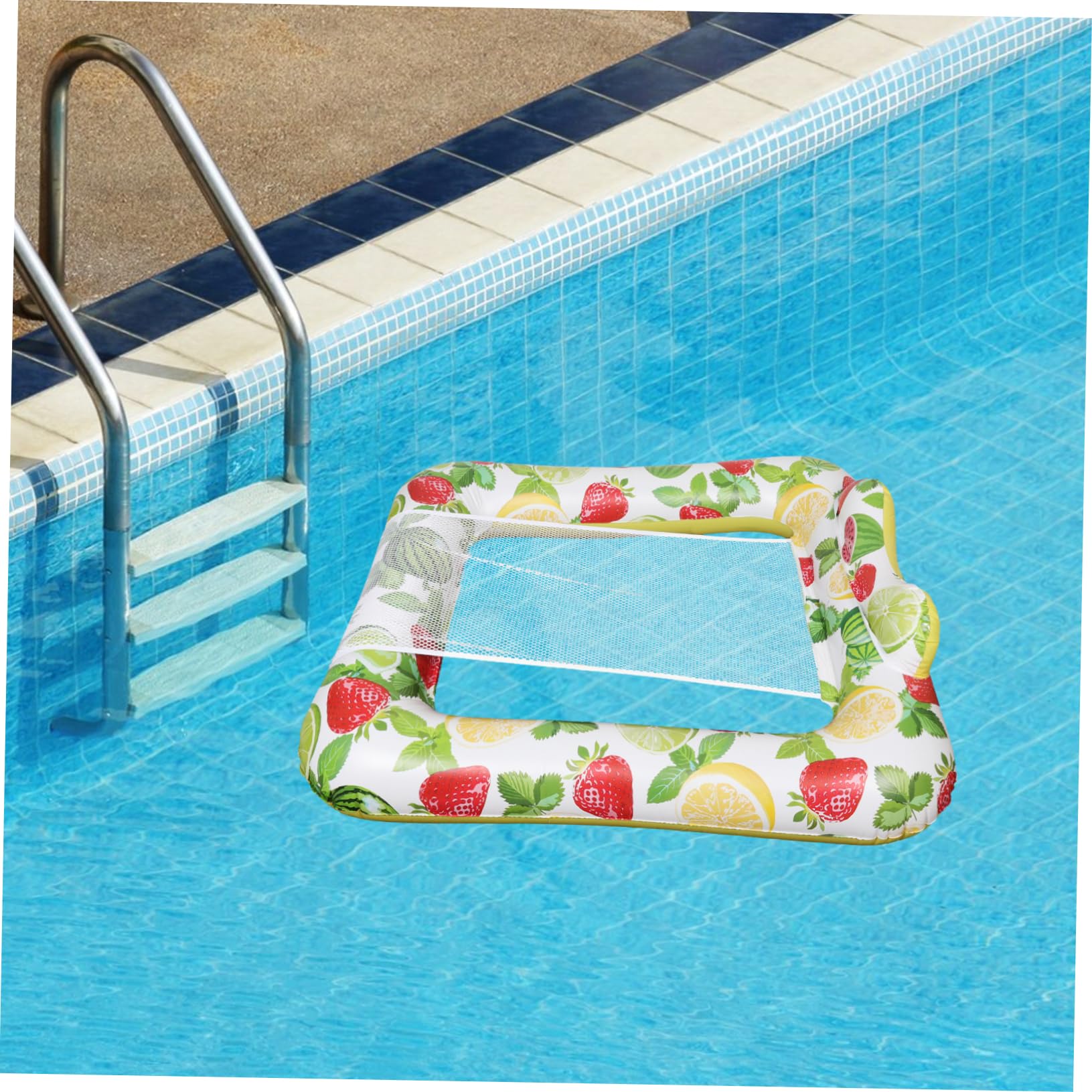 Tumbona Flotante Cuadrada de PVC para Piscina, Adulto