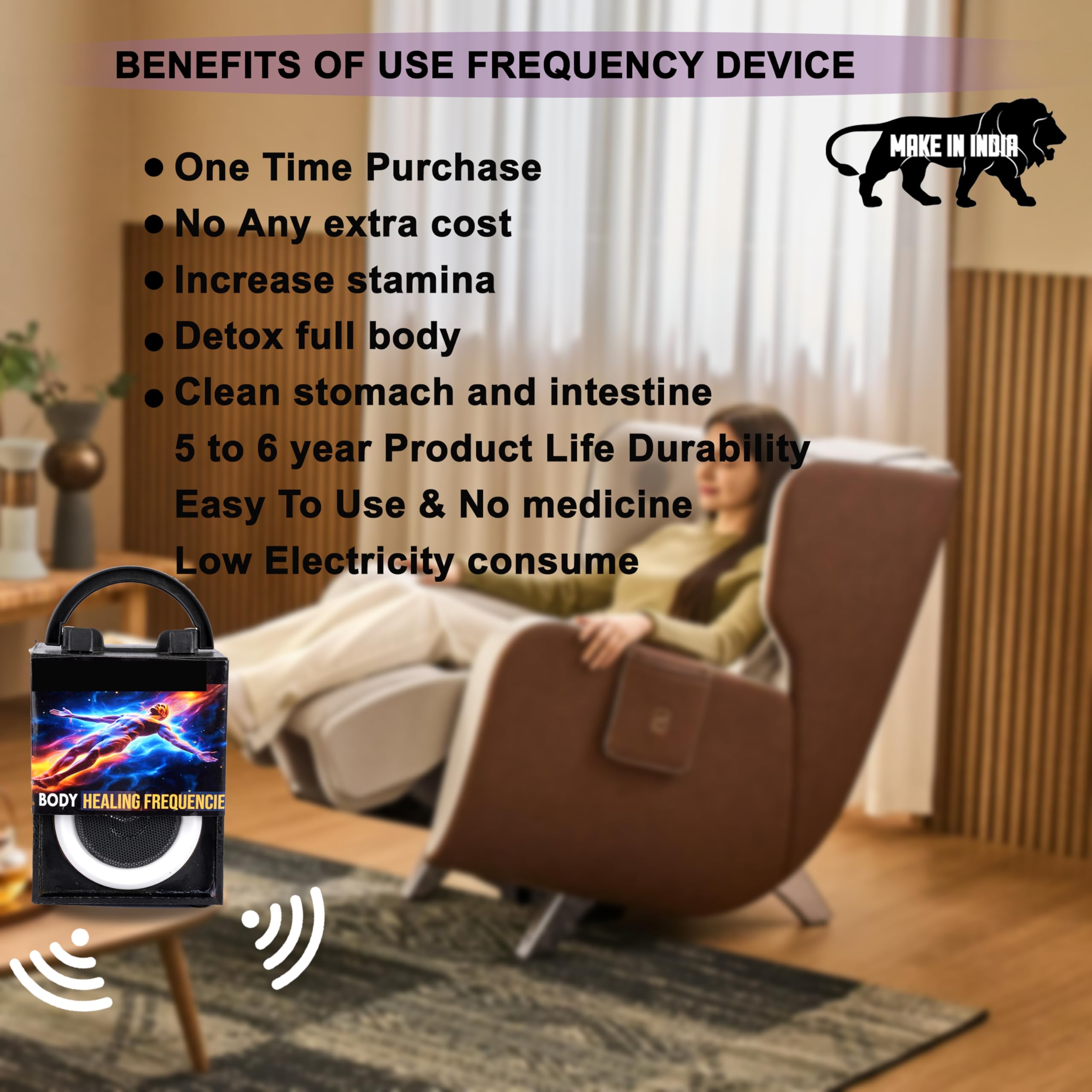 SHYAM INNOVATION Mind Calm Frequency Device Sound Wave Therapy for Stress Relief,Promotes Relaxation & Mental Clarity, Reduces Anxiety, Non-Invasive, Chemical-free,No Side Effects & Safe for Daily Use 2