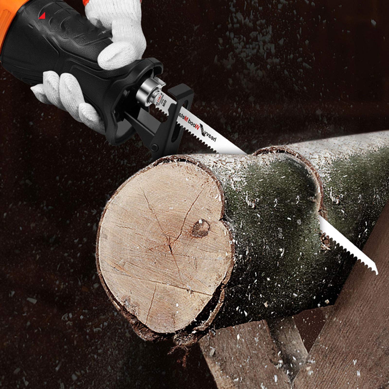 Seghetto Elettrico Portatile per Potatura, Motosega Elettrosega Universale Taglio Rami Legno Metalli Cartongesso Morsa 2 Lame Fai da Te Giardinaggio, Design Compatto e di Sicurezza