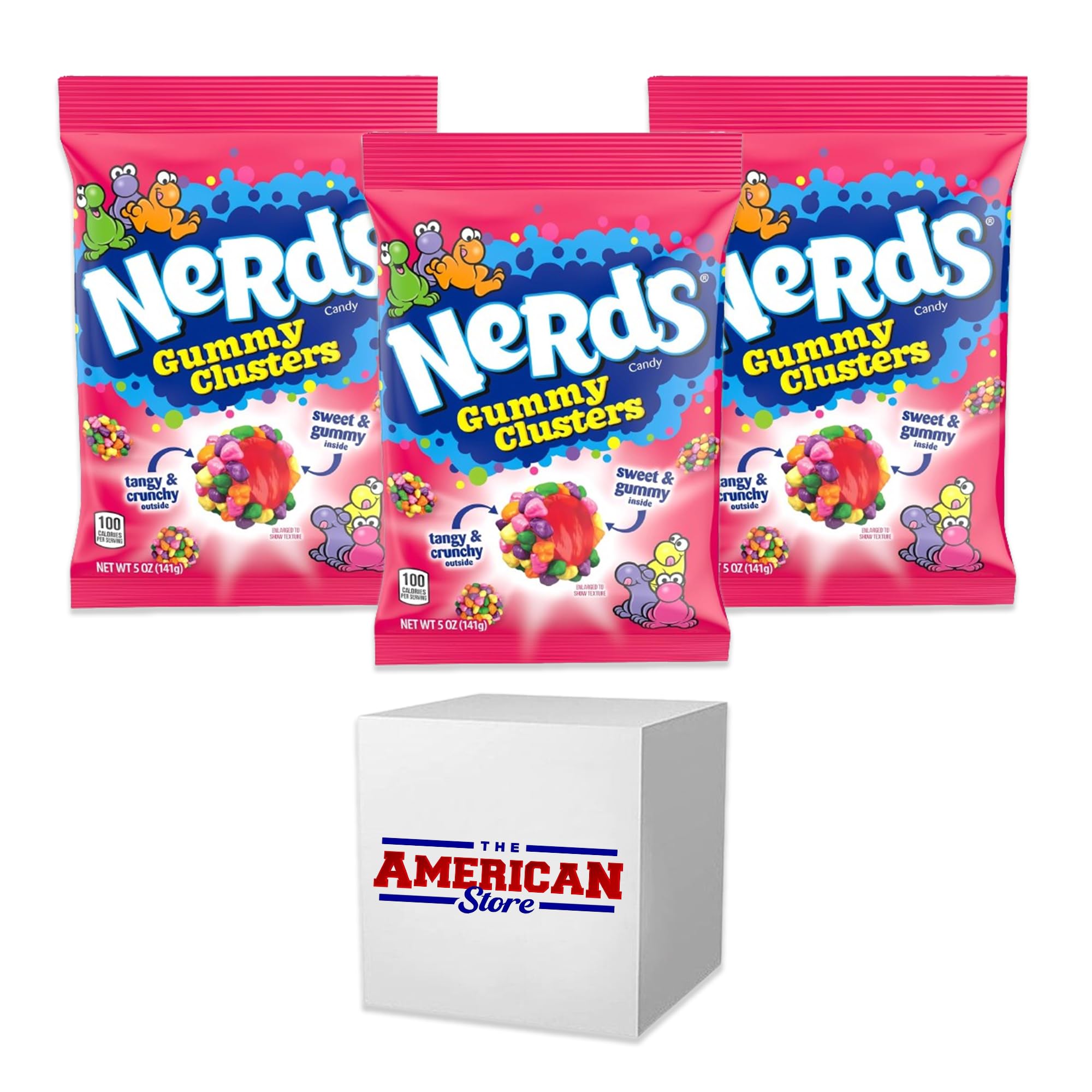 Nerds Gummy Clusters Chewy Candy I 5Oz (141g) Pack of 3 I US Import By The American Store
