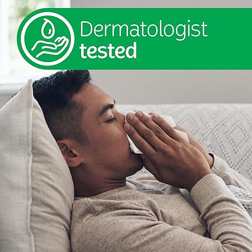 Miniatura 4 de Kleenex Loción calmante para pañuelos faciales con aceite de coco, 3 cajas planas, 120 pañuelos por caja, 3 capas (360 tejidos en total), el