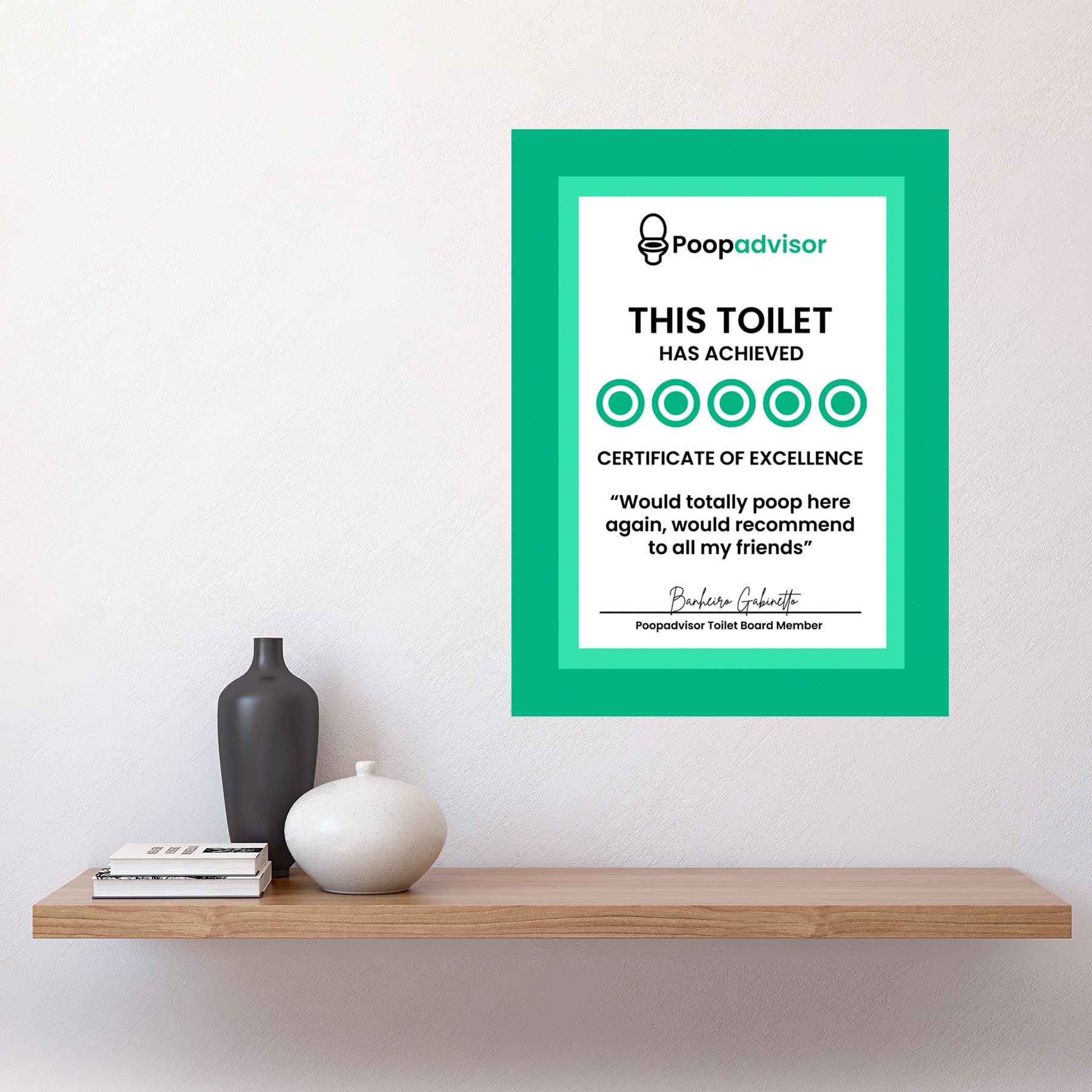 Artery8 Funny Bathroom Wall Art Five Stars Poop Advisor Toilet Sign Bathroom Decor Large Wall Art Poster Print Thick Paper 18X24 Inch - Image 2