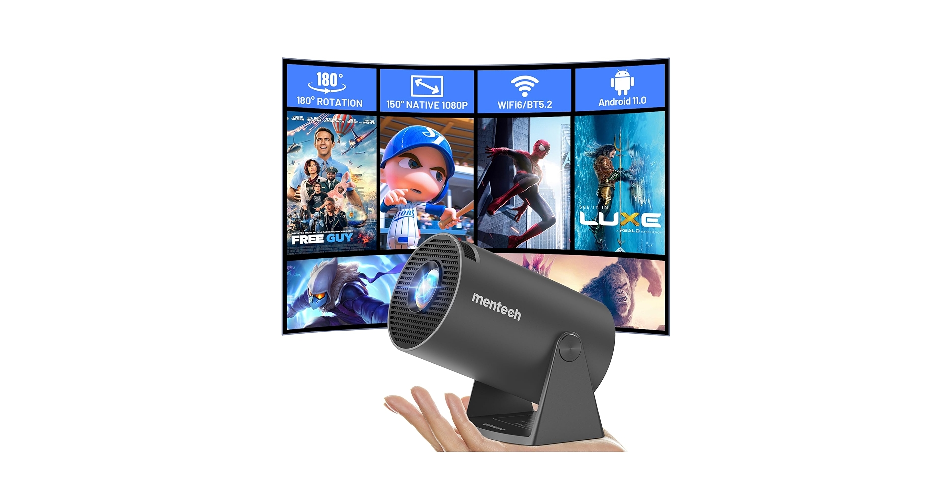 Amazon.com: Mini Projector With WiFi and Bluetooth, 180