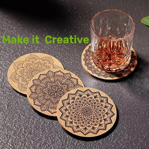 Miniatura 6 de Posavasos de corcho para bebidas, paquete de 6 salvamanteles de corcho grueso para ollas y sartenes calientes, tablero de corcho de cocina para