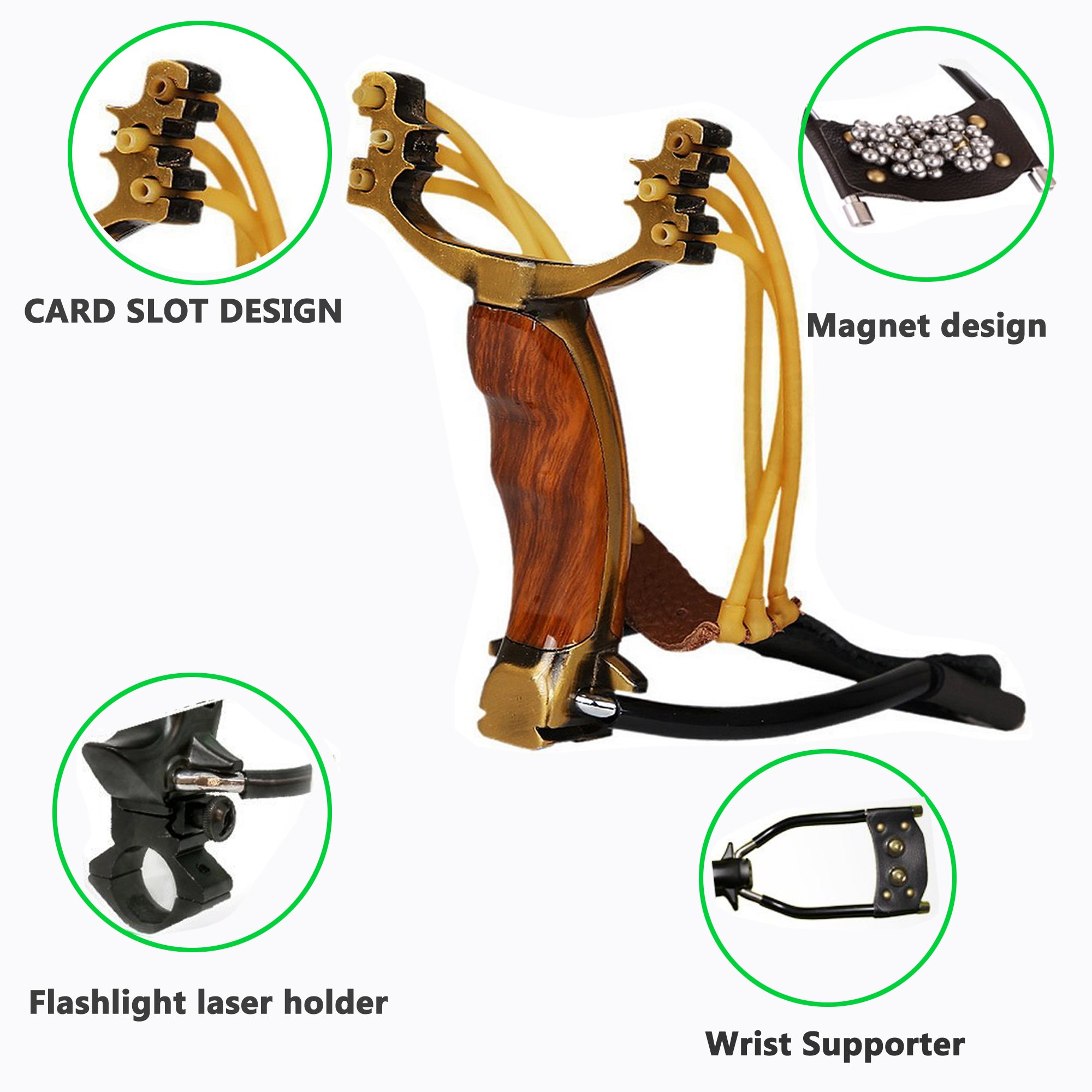 ZQQ Hunting Slingshot,Heavy Duty Wrist Rocket Slingshot Sling Shot for