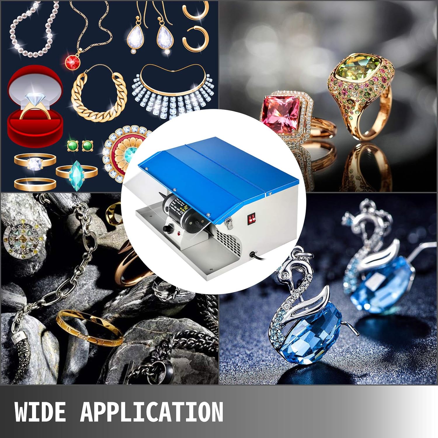 🛒 Flаѕh Sаlе VEVOR Polishing Buffing Machine 200W Jewelry Buffing Machine 110V Jewelry Polishing Tool Dust Collector with Light Table Top Jewelry Buffer Polisher