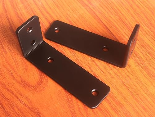 Miniatura 98 de Paquete de 4 soportes en L para estante, 8 pulg. largo x 6 pulg. alto x 1.5 pulg. ancho, grosor 03/64 pulg., soporte de hierro, metal, industrial