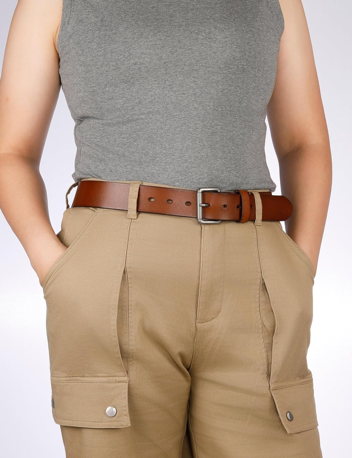 1.5 inch Square Roller Belt Buckle for Men Women Perfect for Jeans Casual Pants Work Pants - Image 2