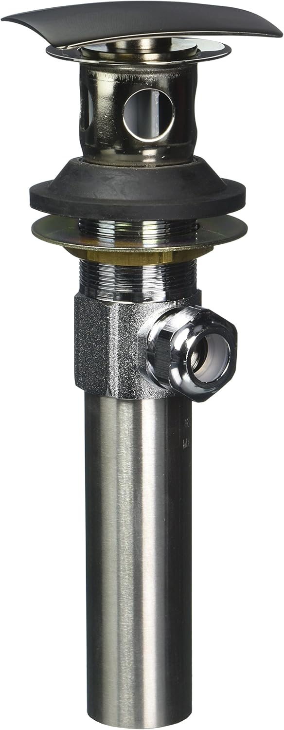 Delta 72177-PN Square Metal Pop-Up Bathroom Sink Drain with Overflow, Polished Nickel