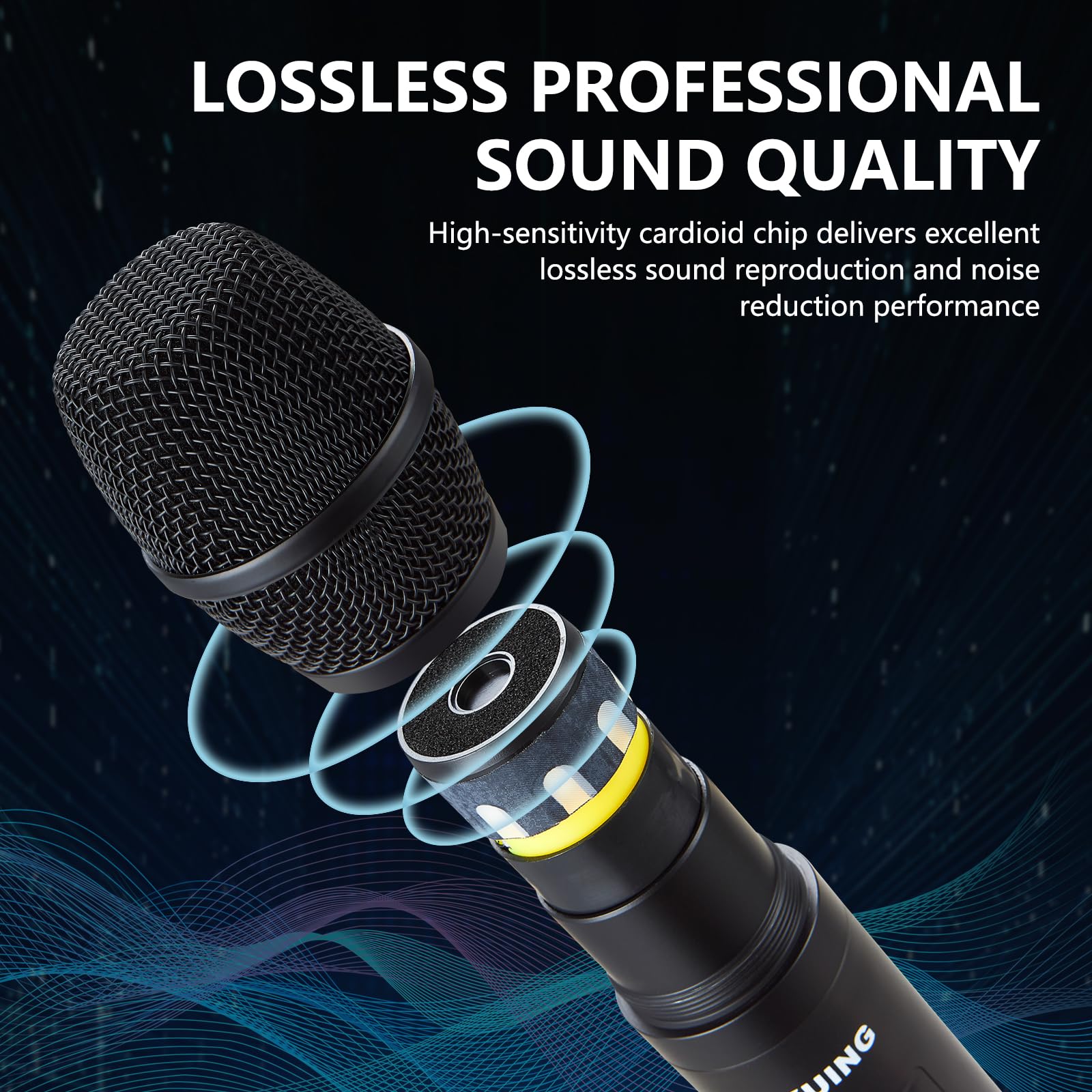 Amazon.com: SIKUING 4 Channel UHF Wireless Microphone System with