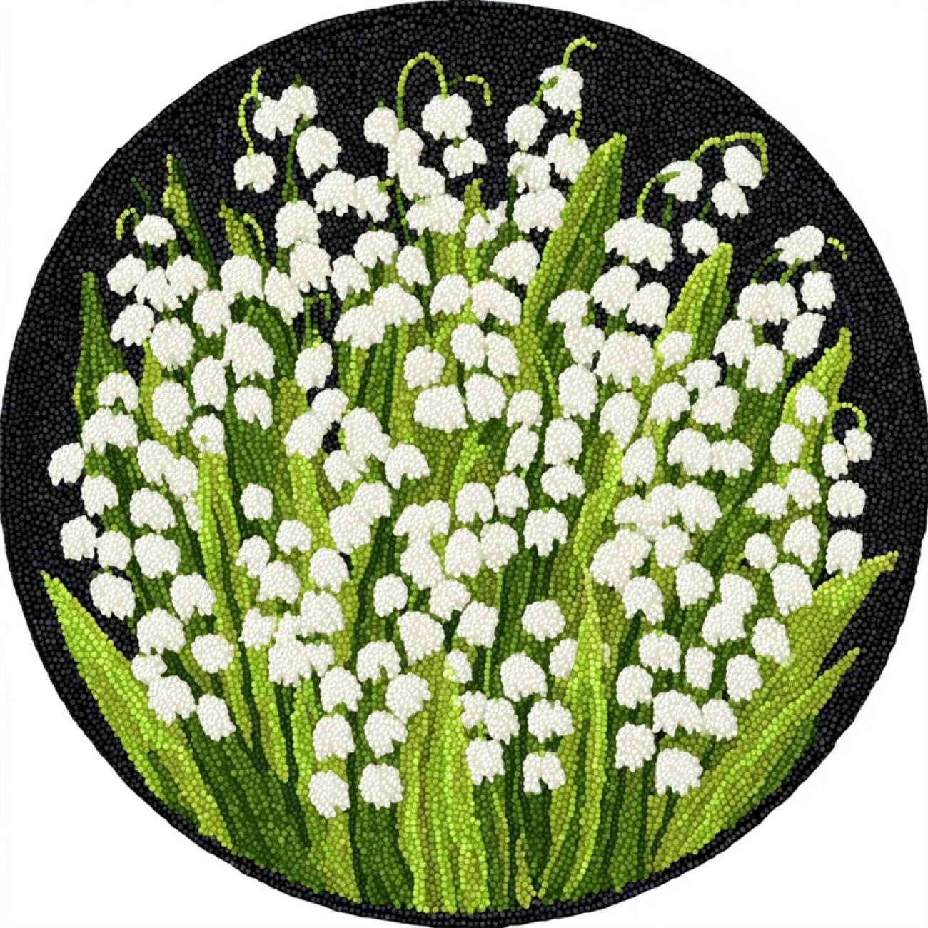 Kitquiver Tapestry Kits for Adults White Lily of the Valley 60x60cm