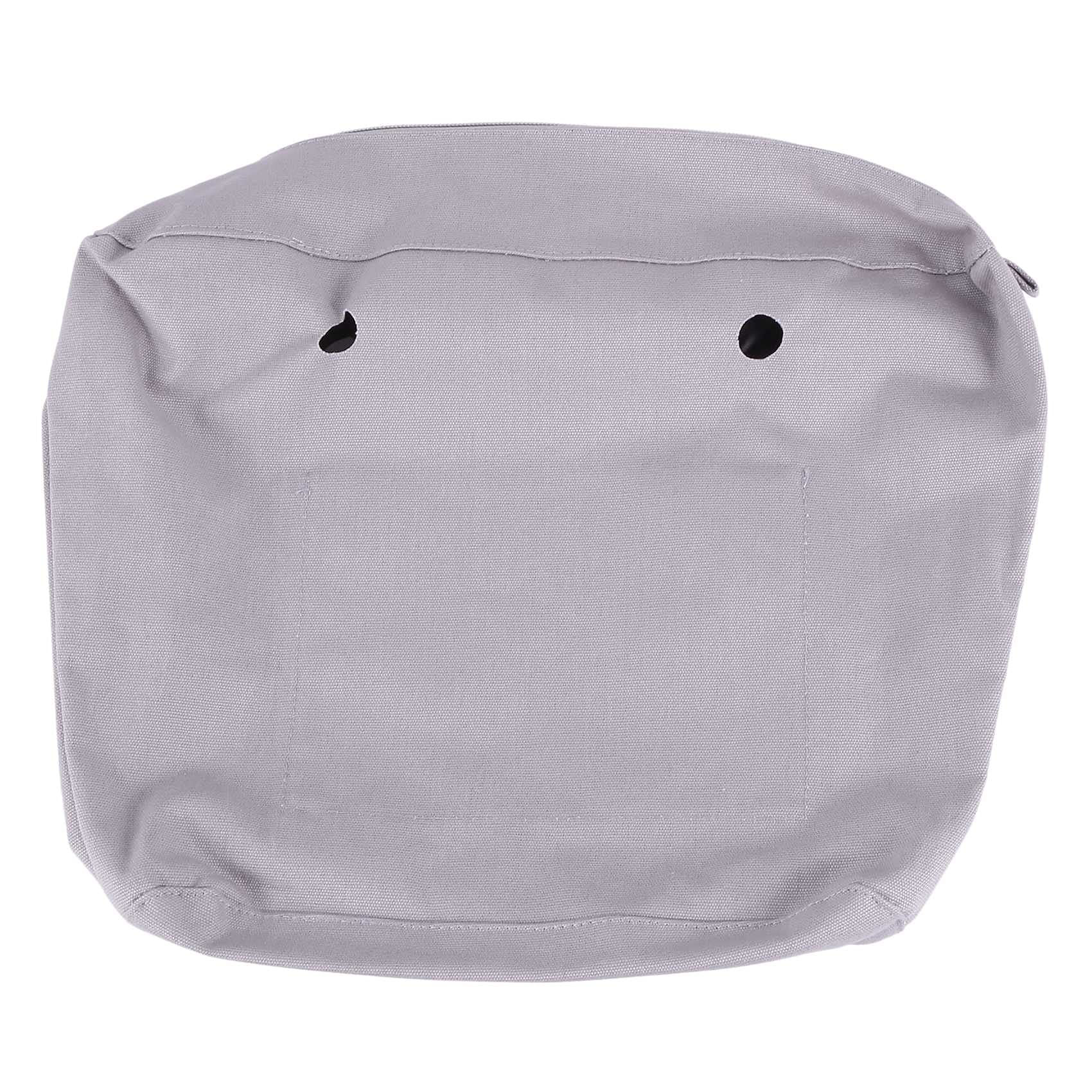 Lona SóLida Impermeable Inserto Forro Interior Inserto Bolsillo Cremallera para Obag o Bag Bolso de Mano Gris