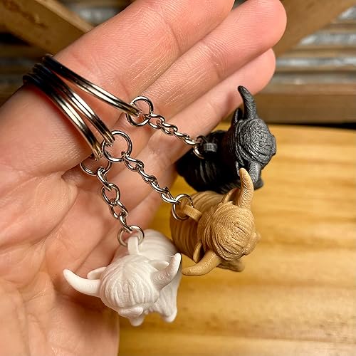 Miniatura 5 de Sands3D Highland Cow Keychain, Highland Cow Decor, Cow Gifts, Highland Cow Ornament, Highland Cow gifts, Highland Cow Cake Topper, Texas Longhorn