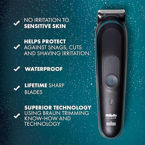 Miniatura 2 de Gillette SkinFirst - Cortadora de pelo púbico para hombre, impermeable, inalámbrica para uso húmedo y seco, afeitadora para hombres, cuchillas