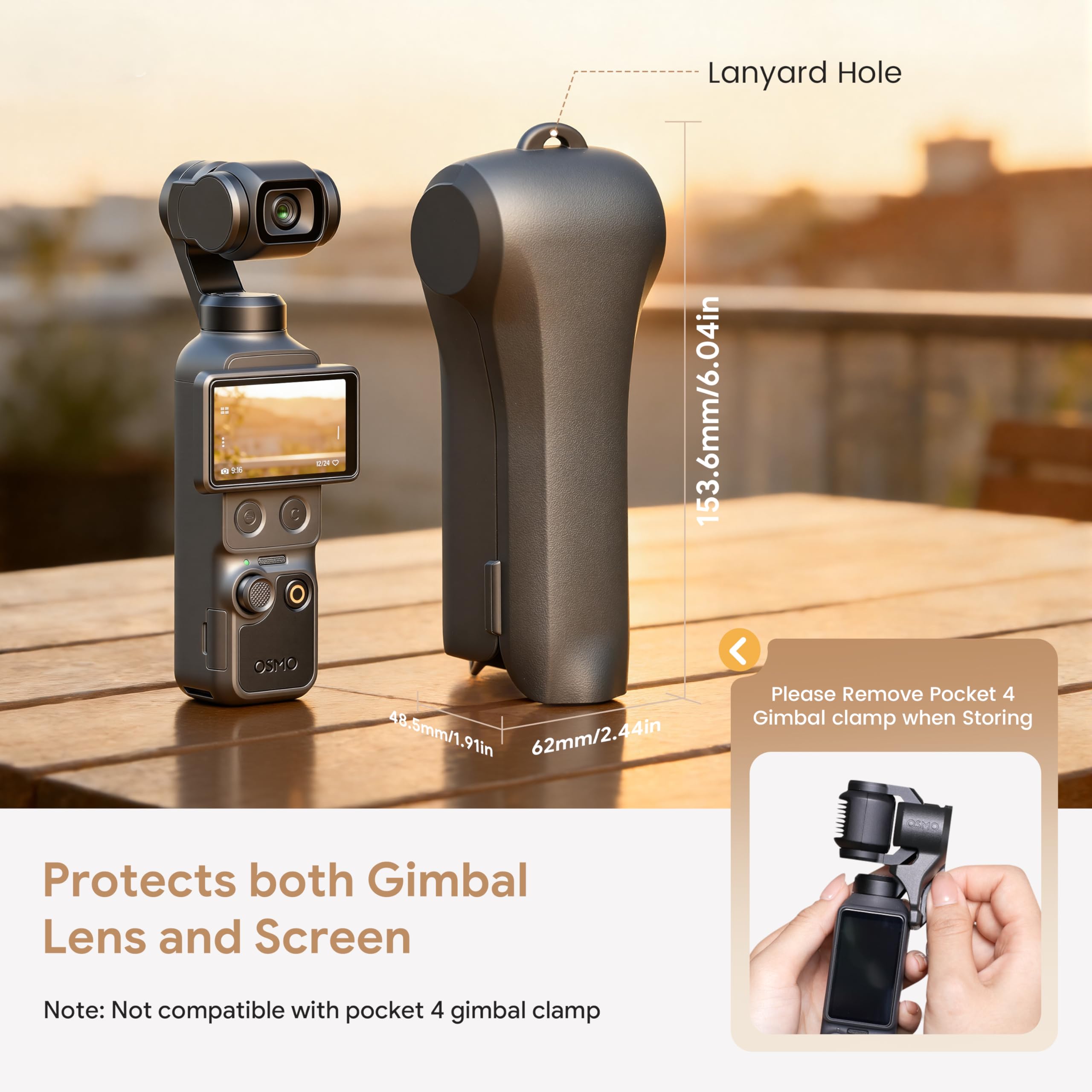 STARTRC PHOTO Pocket 4 pokrowiec ochronny, pełne etui ochronne z przegródkami do przechowywania filtra, do DJI Osmo Pocket 4 akcesoria