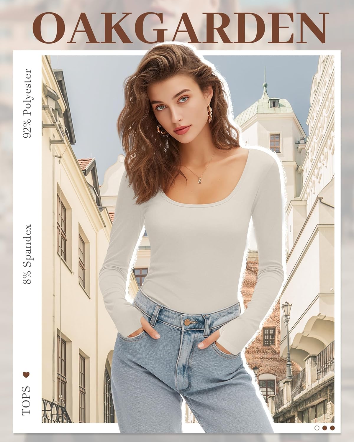 3 Pack Women's Thermal Fleece Long Sleeve Tops, Scoop Neck Slim Fitted Knit Base Layer Undershirts with Thumb Hole - Image 3