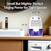 Vista 2 de Eva-Dry EDV-1100 - Deshumidificador silencioso de 16 onzas con apagado automático y reinicio para espacios pequeños en tu hogar, RV, automóvil